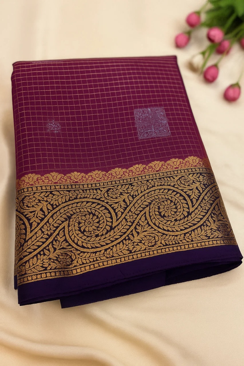 Wine banarsi saree