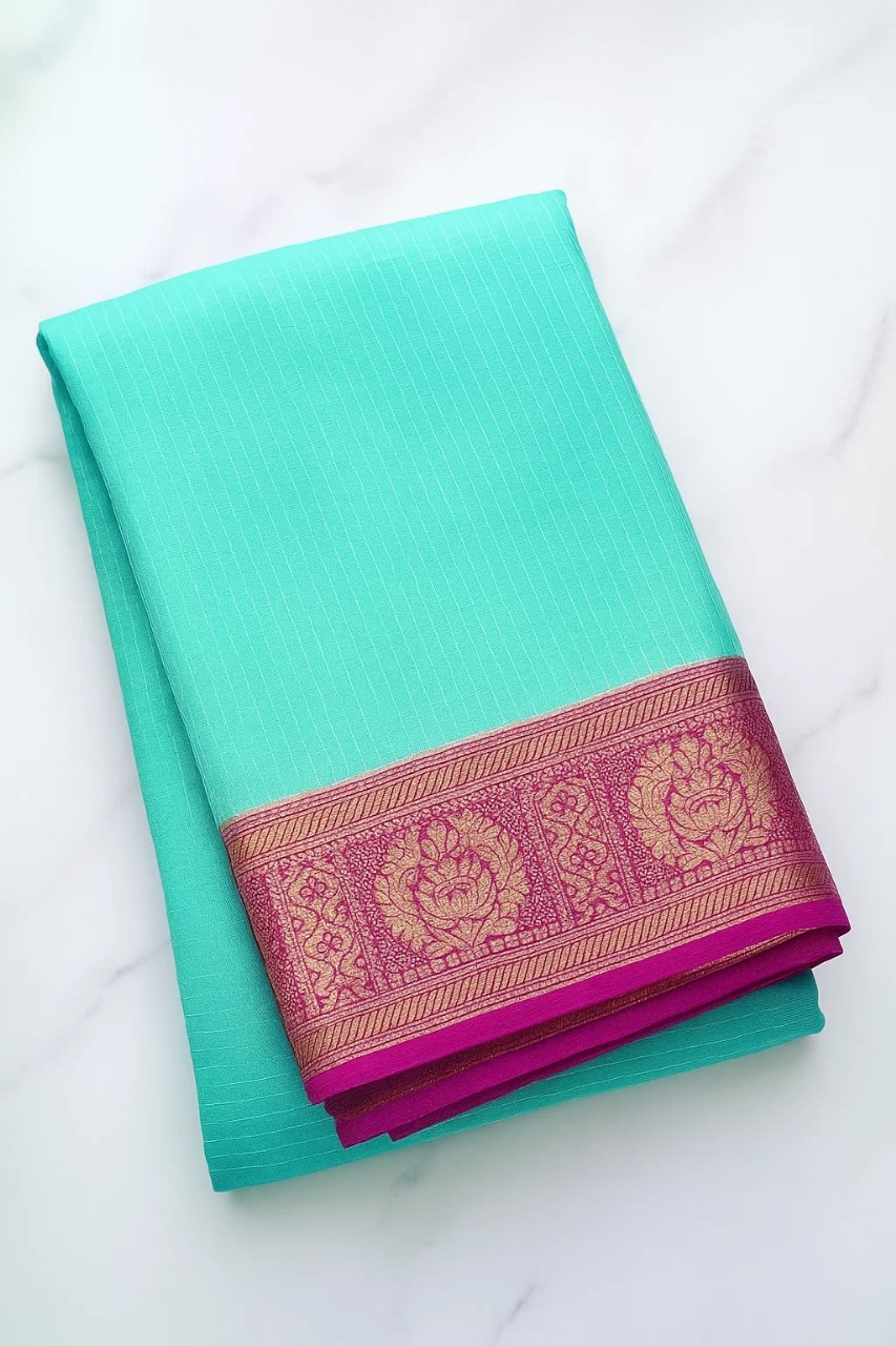 Aqua green saree