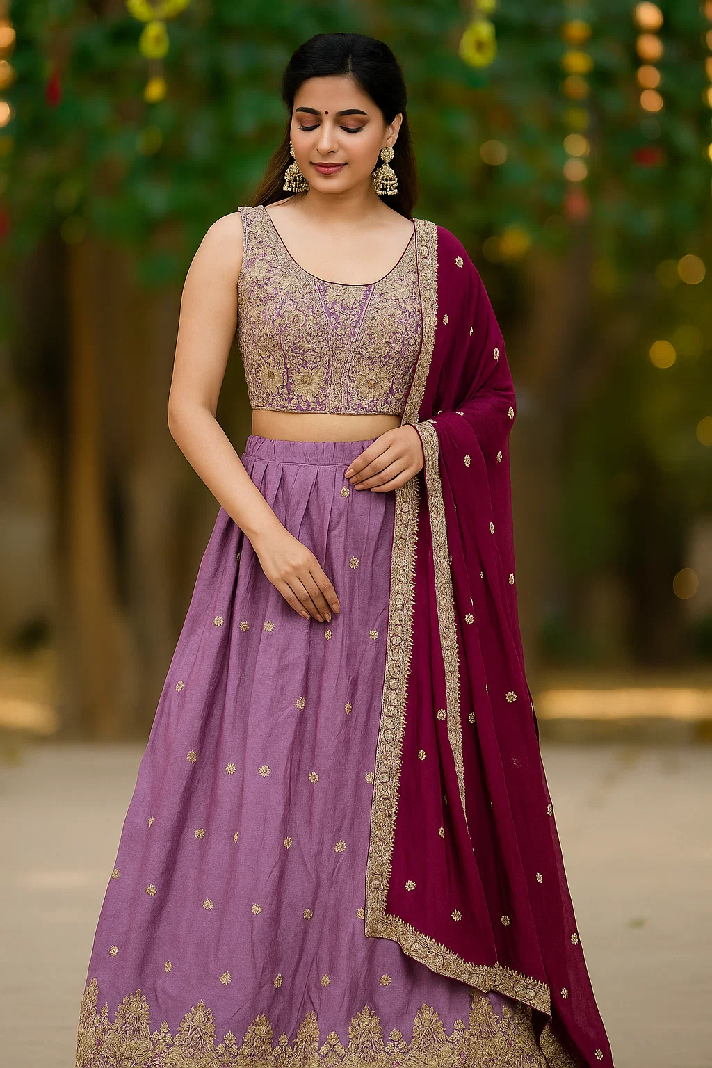 Wine lehnga