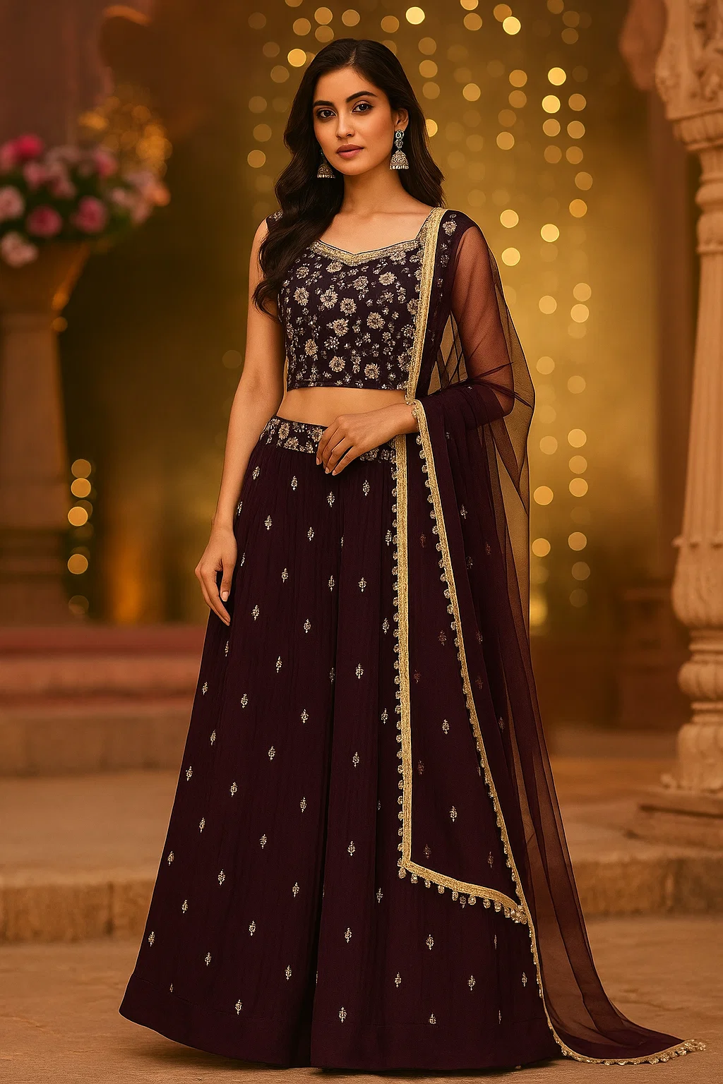Brown Lehenga