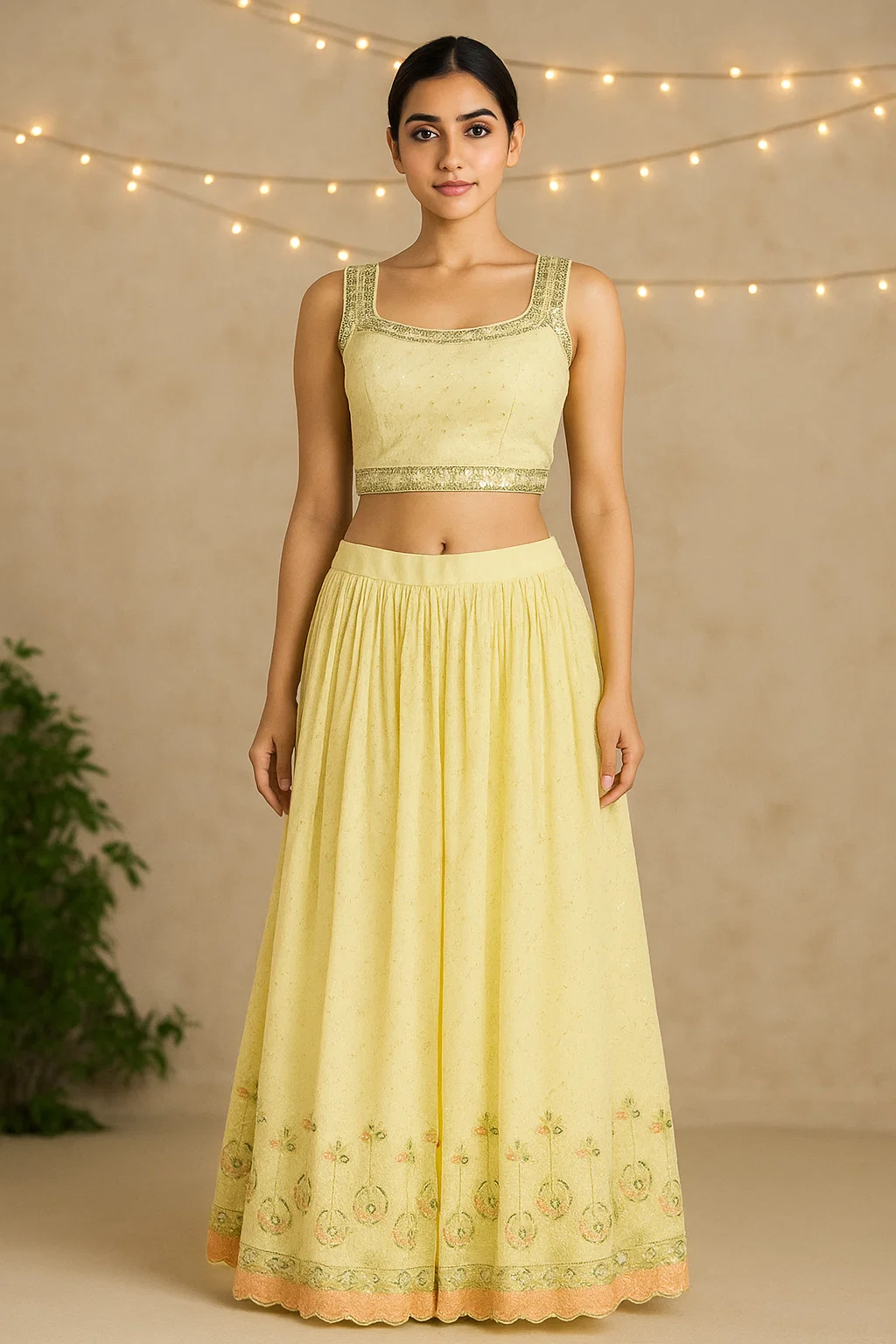 yellow lehnga