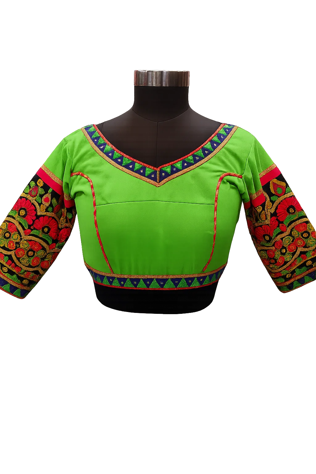 Golden High-Neck Silk Brocade Designer Blouse with Stylish Open Back