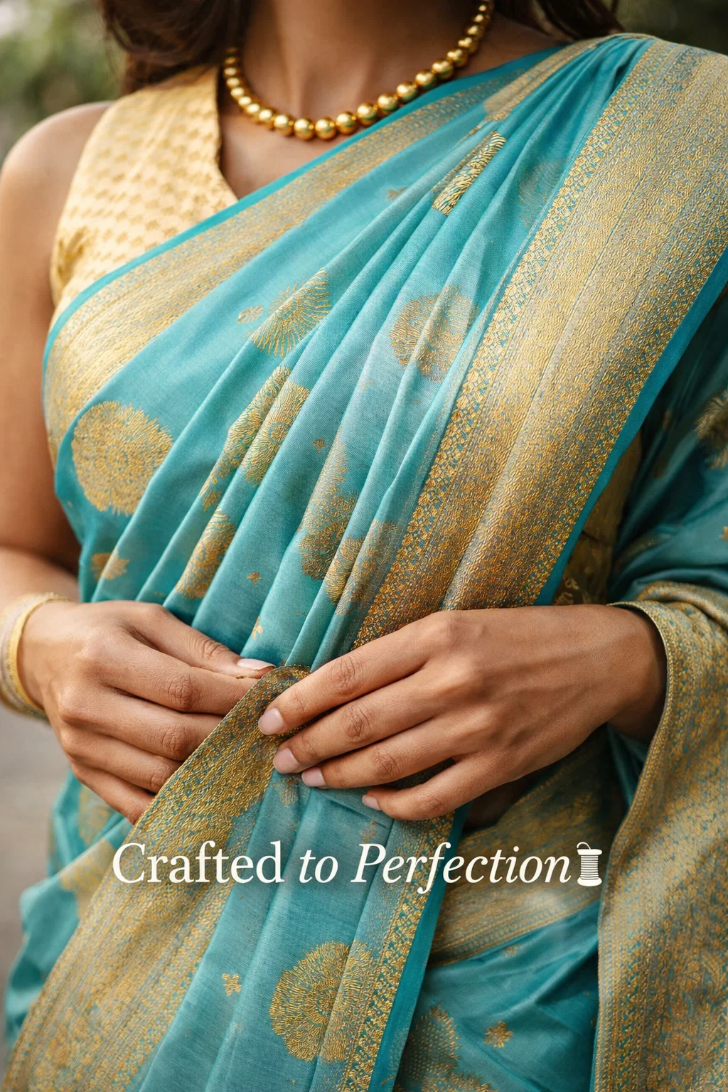 Royal Teal Gold Kanjivaram Silk Saree