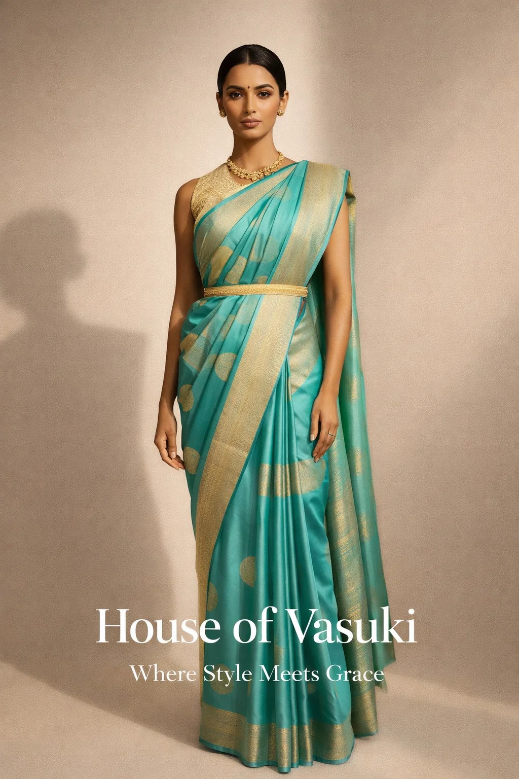 Royal Teal Gold Kanjivaram Silk Saree