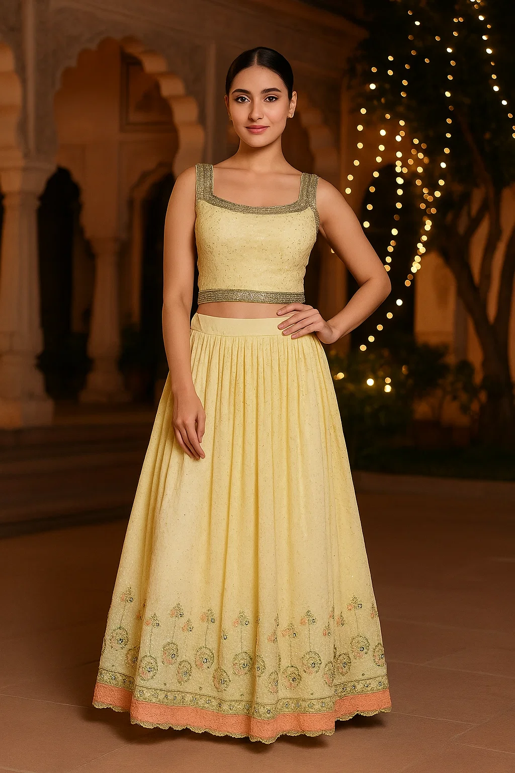 yellow lehnga