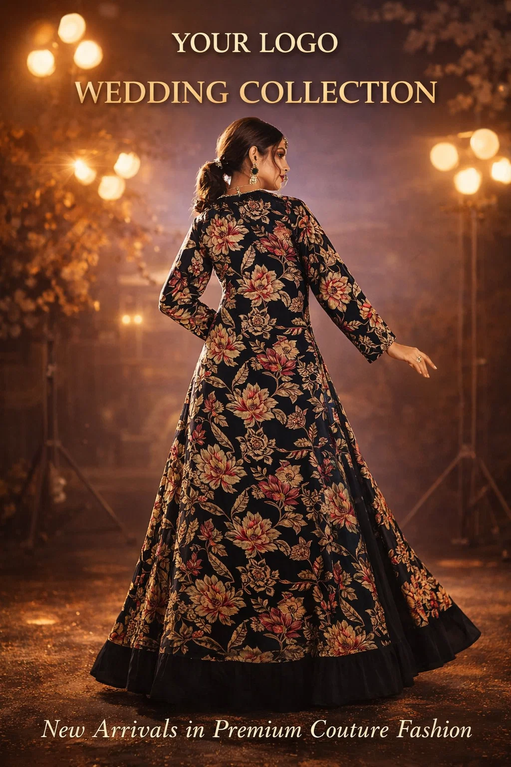 Product Name: Timeless Elegance Floral Black Lehenga Set
